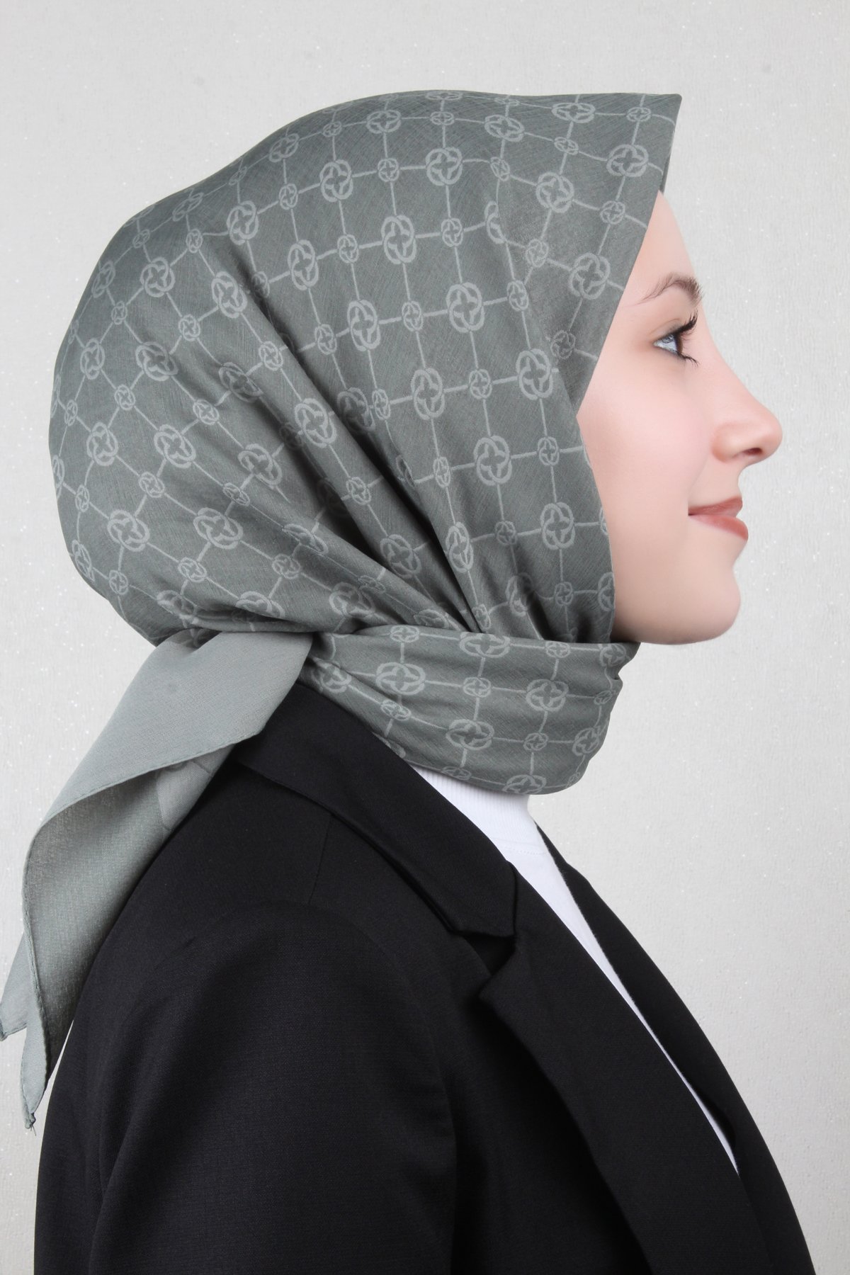 Aker Elegance Monogram Eşarp 1090500-951 Mint Yeşili