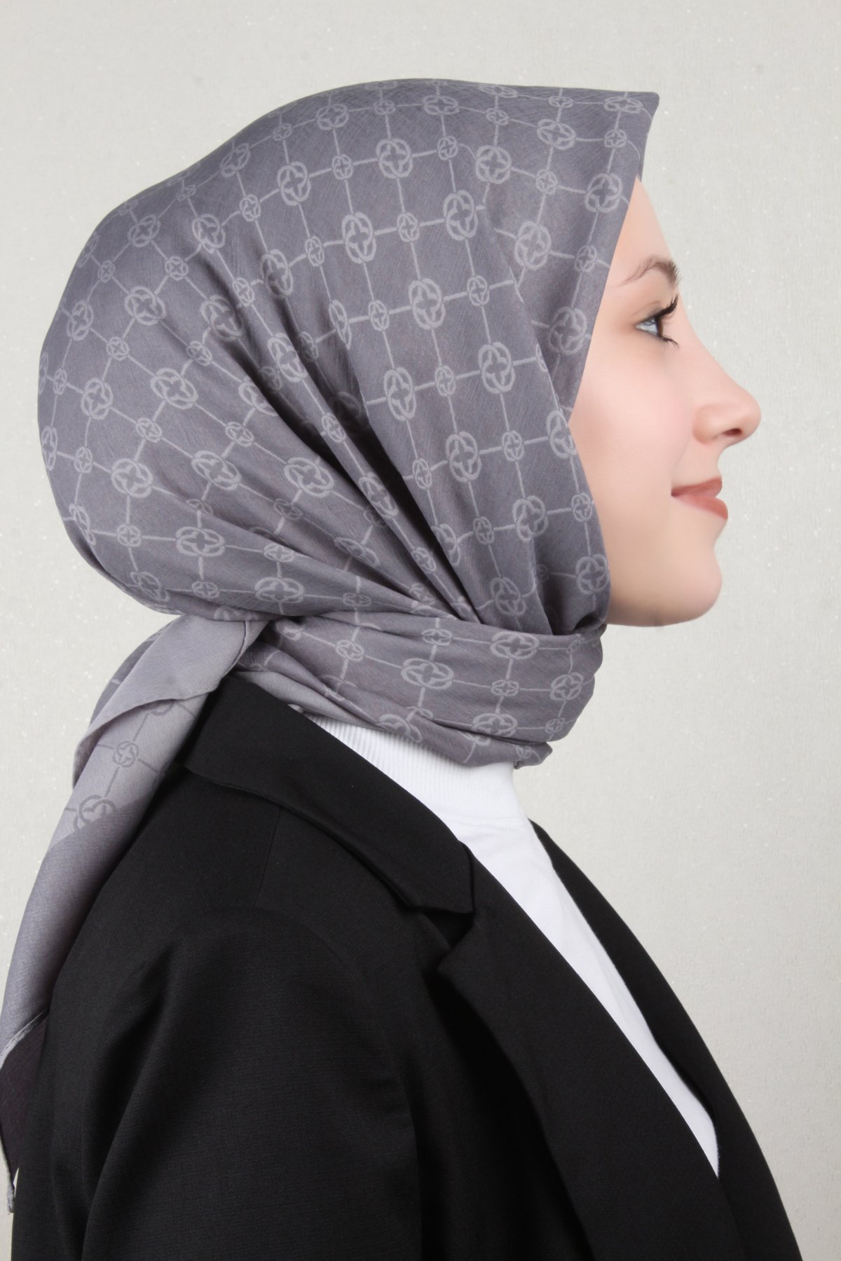 Aker Elegance Monogram Eşarp 1090500-971 Gri