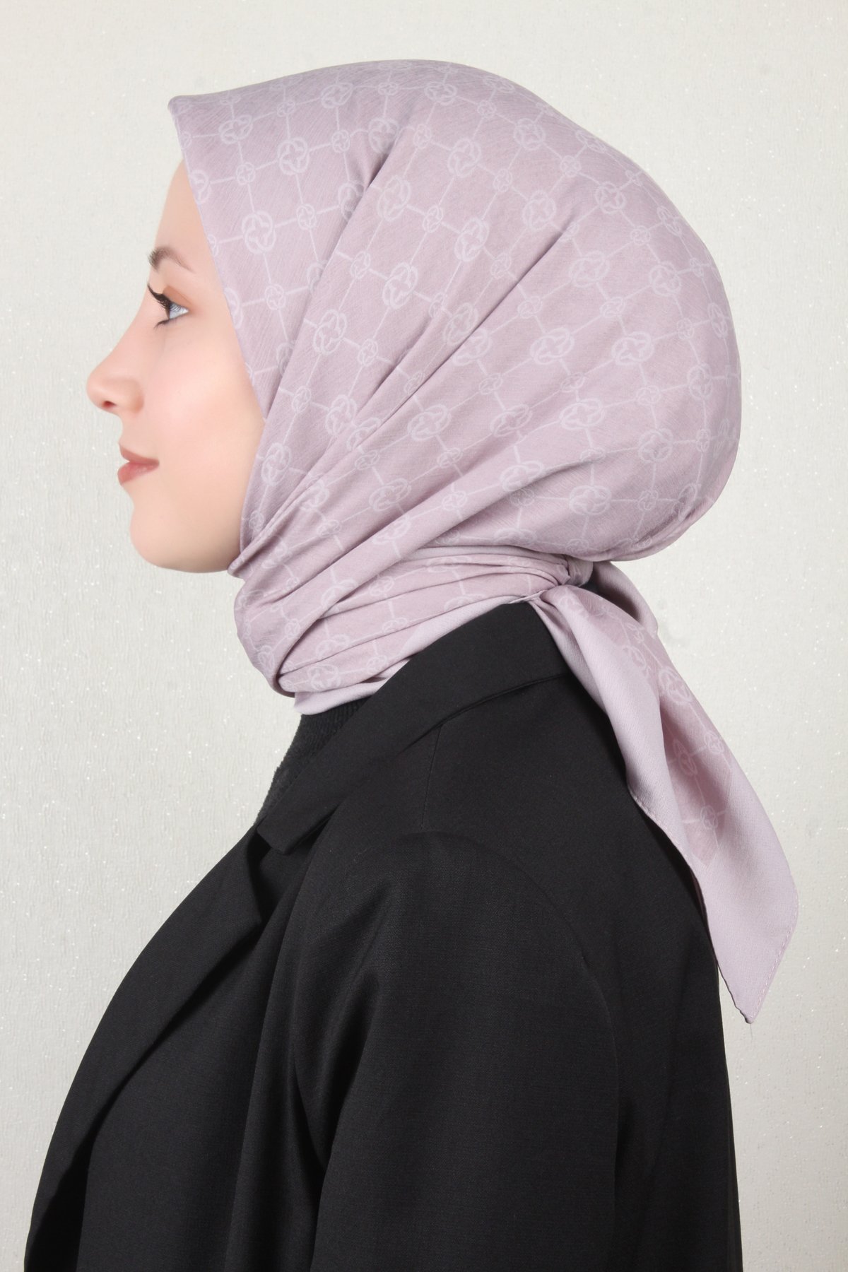 Aker Elegance Monogram Eşarp 4107-2 Soft Lila