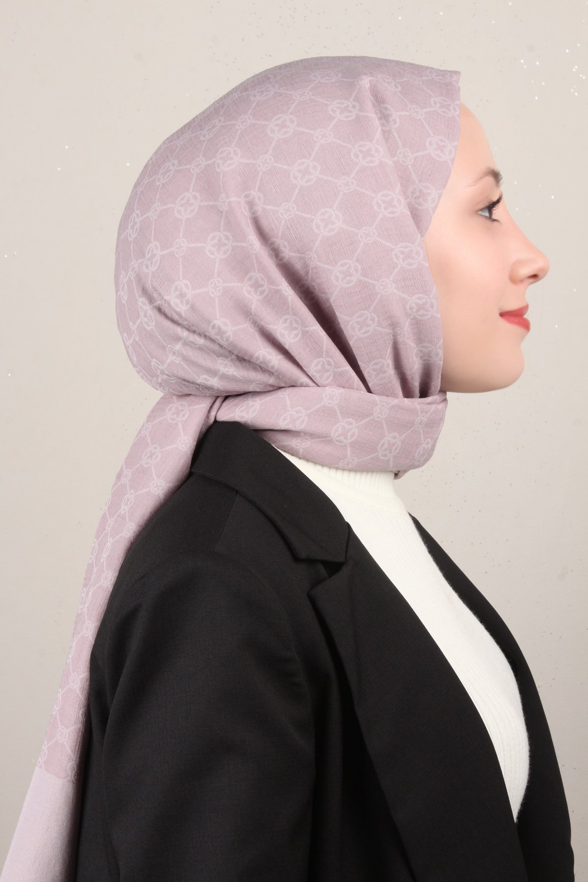 Aker Elegance Monogram Şal 4108-15 Sümbül