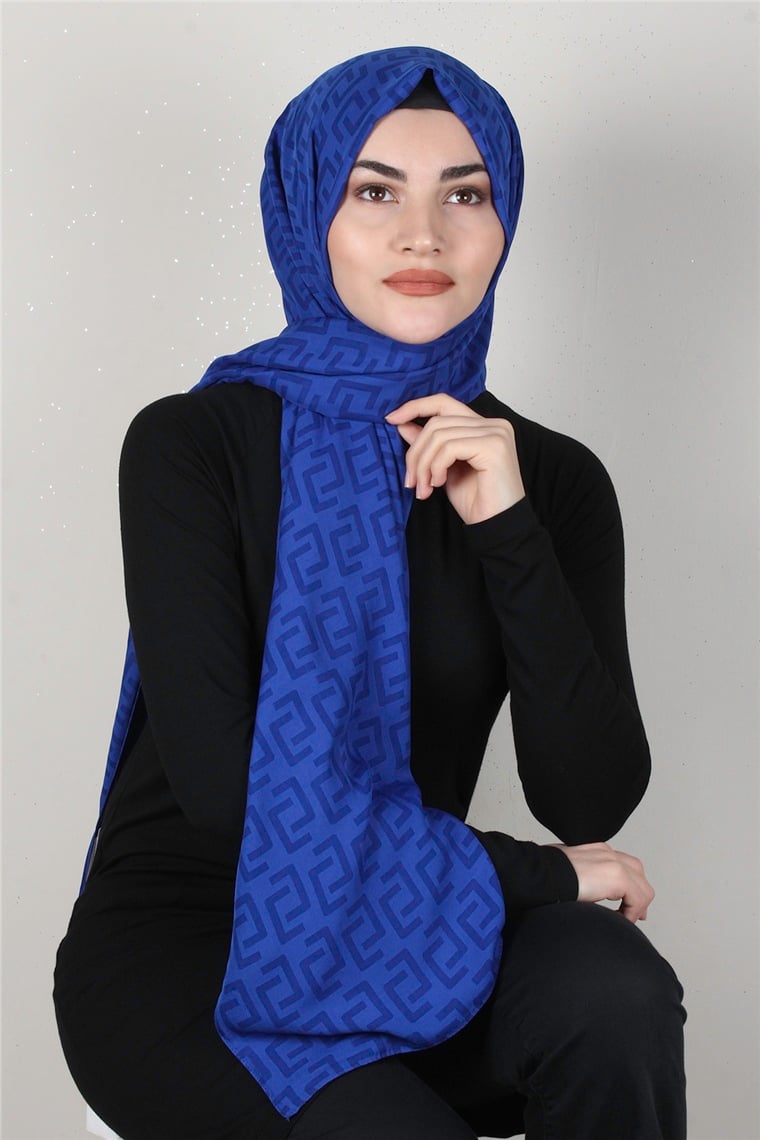 Alya Fresh Şal 2525-9 Saks Mavisi