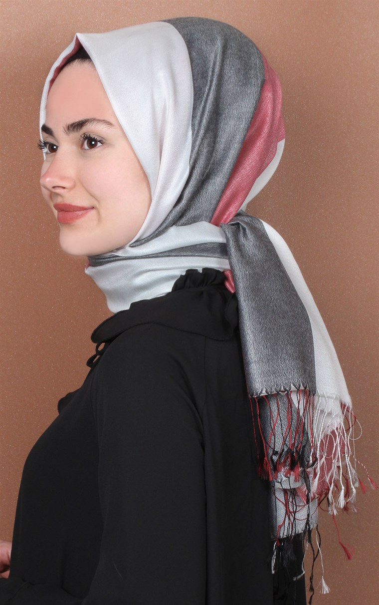 Armanda %18 İpek Şal 5473-27
