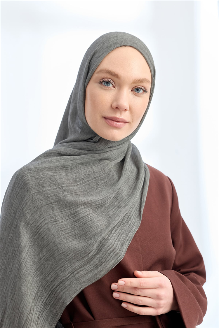 Armanda Soft Viscon Şal 3601-179 Koyu Gri