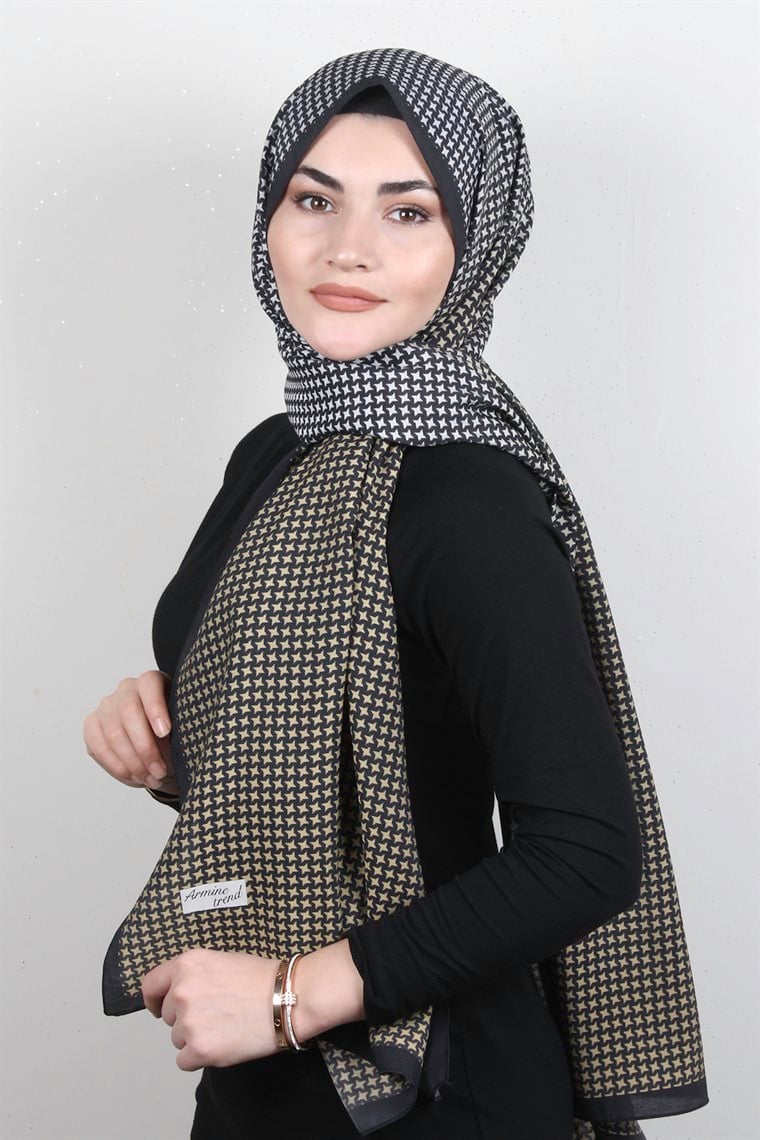 Armine Desenli Modal Şal 8684-2 Gold
