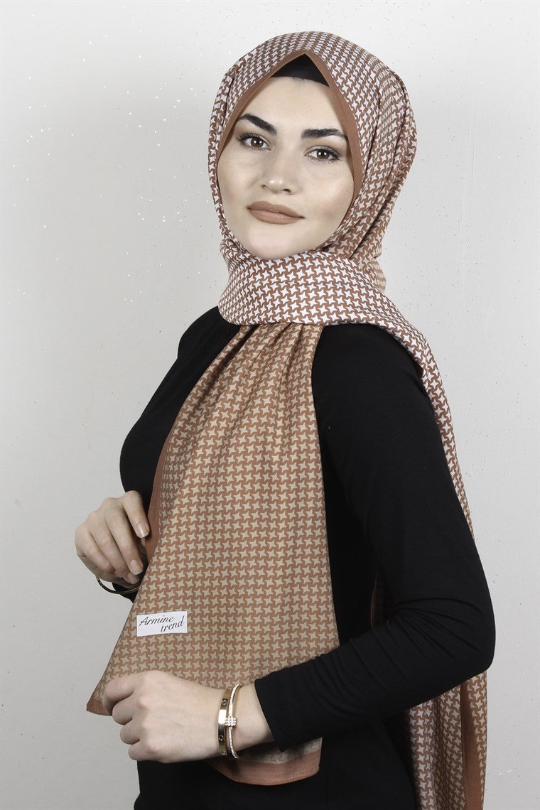 Armine Desenli Modal Şal 8684-4 Kiremit 