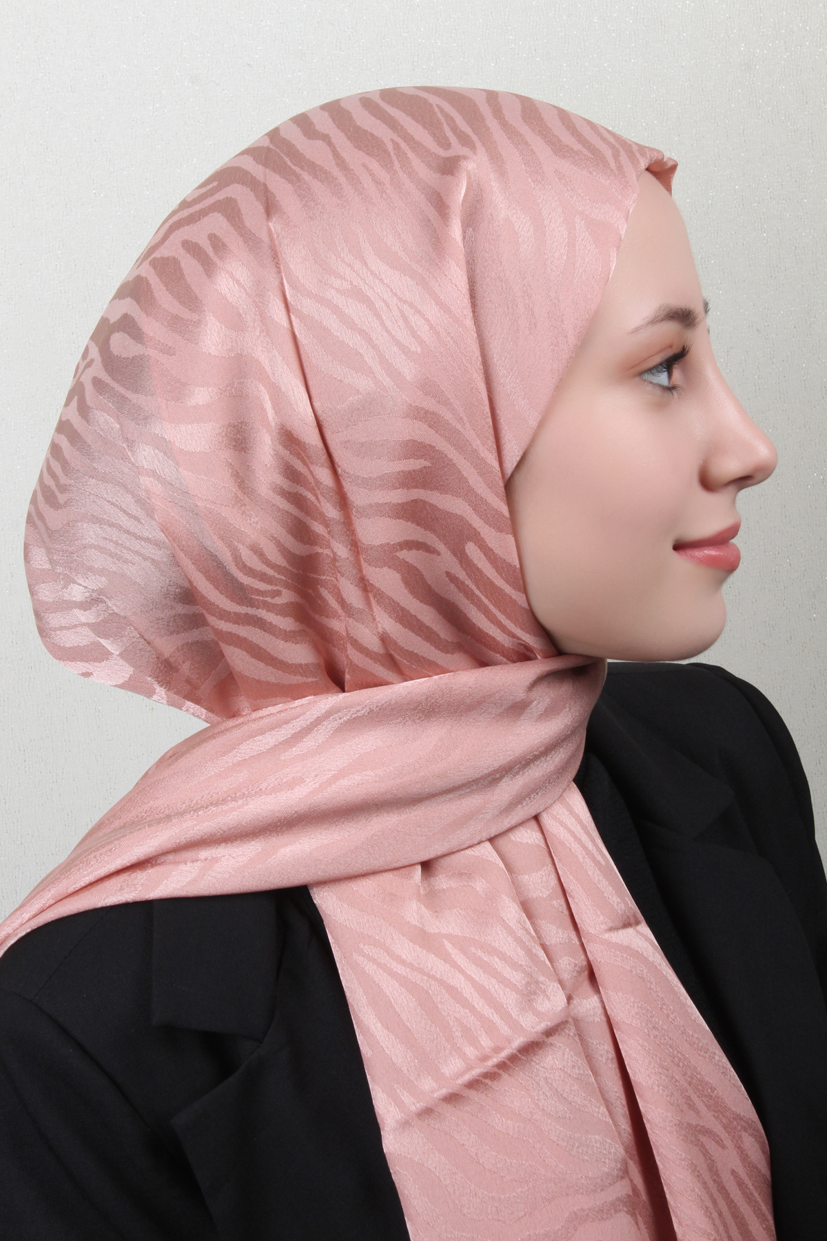 Armine Diamond Şal Zebra 3094-15 Pastel Pembe