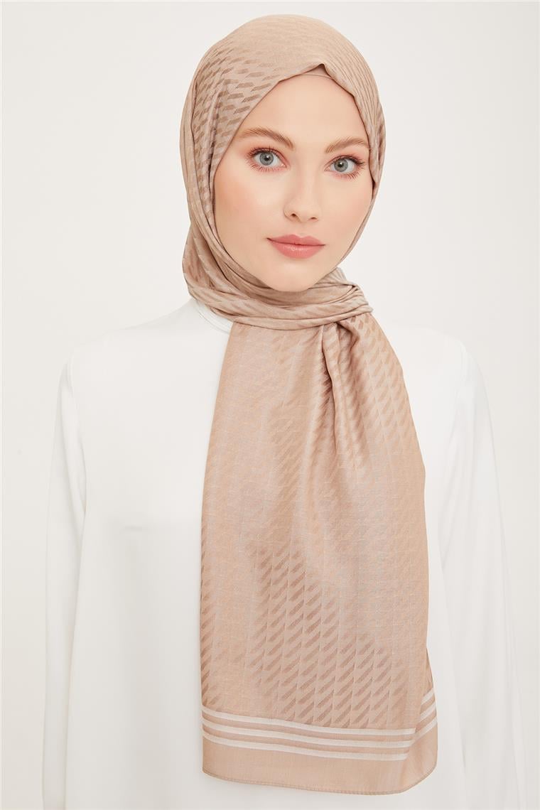 Armine Diamond Şal Zikzak 3095-6 Sütlü Kahve