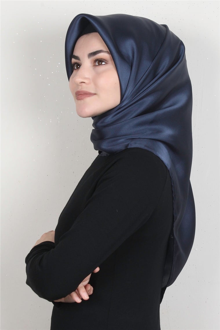 Armine Düz İpek Eşarp 7440-15 Lacivert