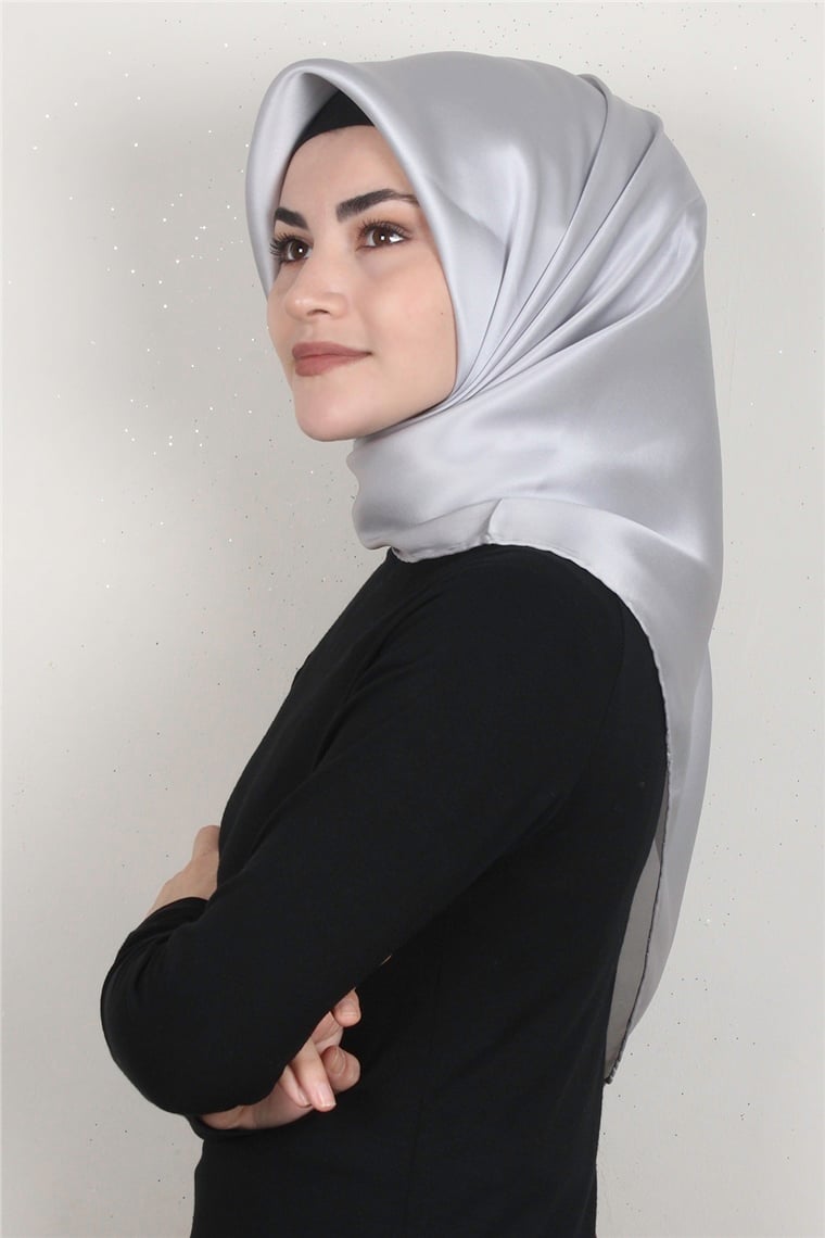Armine Düz İpek Eşarp 7440-19 Gri