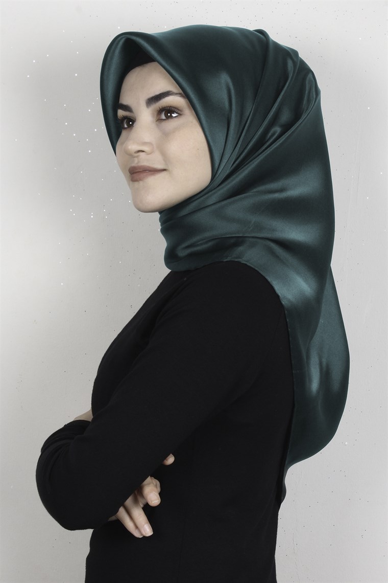 Armine Düz İpek Eşarp 7440-20 Zümrüt