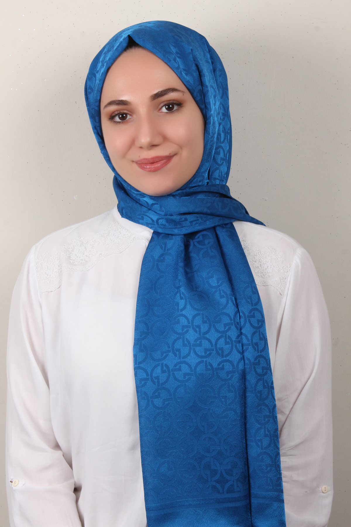 Armine Jakar İpeksi Şal 3107-10 Mavi