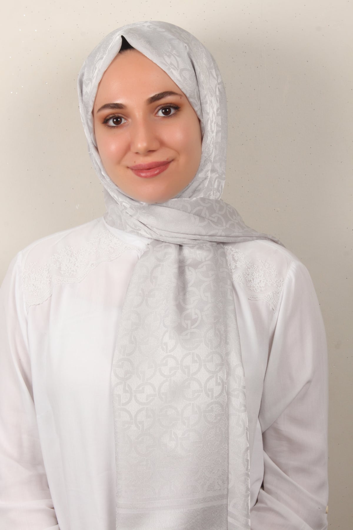 Armine Jakar İpeksi Şal 3107-13 Gümüş