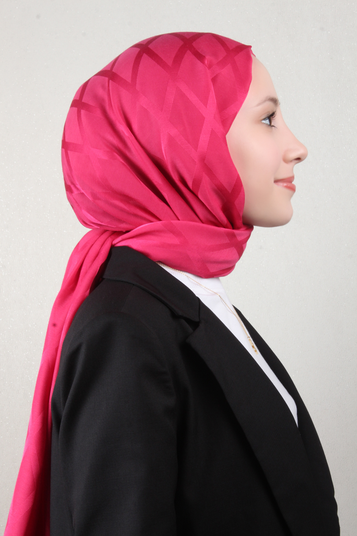 Armine Jakar İpeksi Şal 3112-5 Fuşya