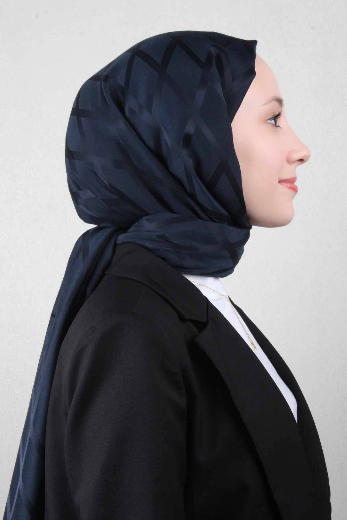 Armine Jakar İpeksi Şal 3112-7 Lacivert