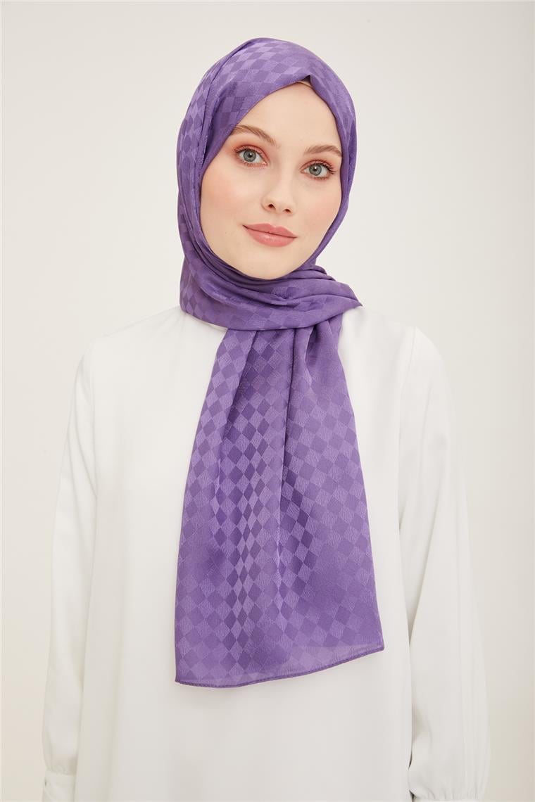 Armine Jakar İpeksi Şal Dama 3099-1 Lavanta