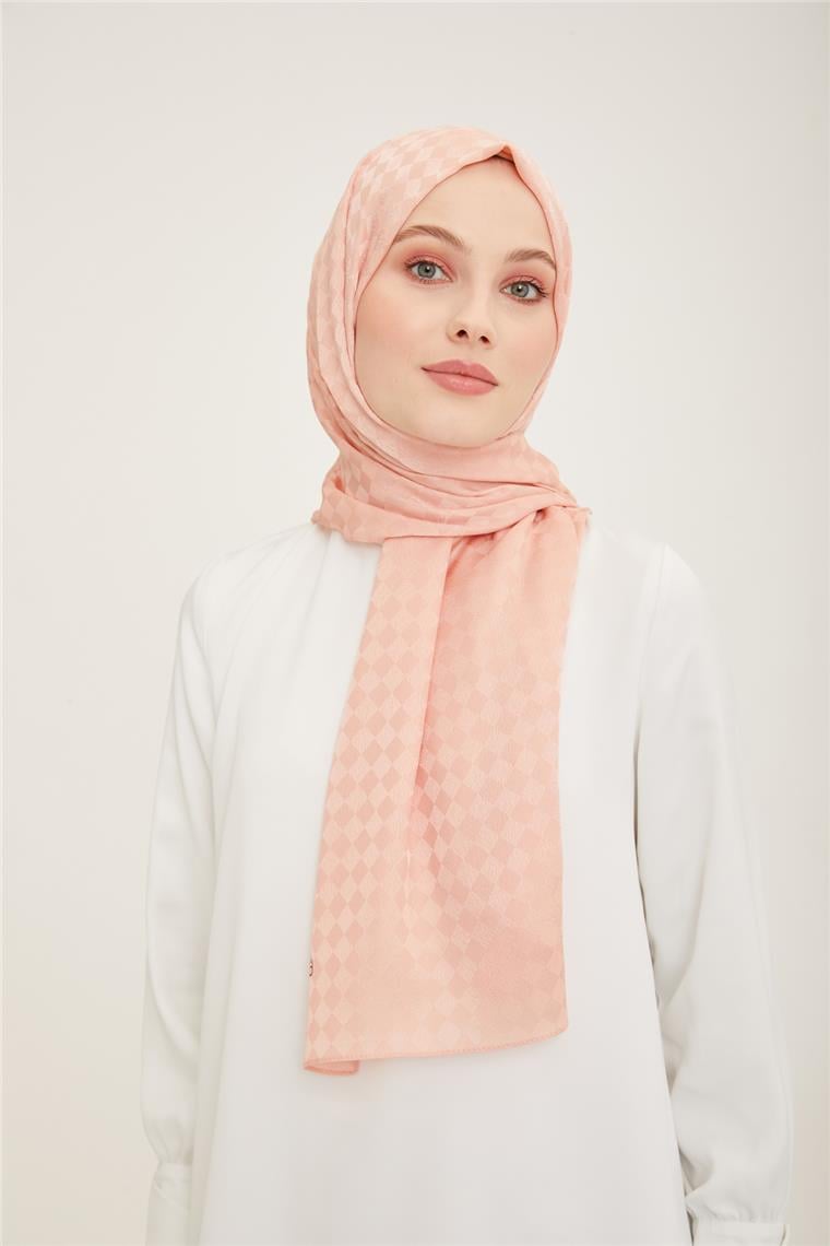 Armine Jakar İpeksi Şal Dama 3099-4 Pudra