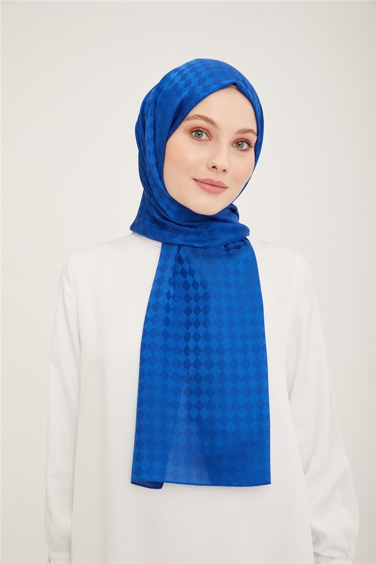 Armine Jakar İpeksi Şal Dama 3099-5 Saks