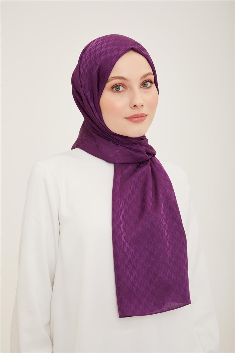Armine Jakar İpeksi Şal Kaz Ayağı 3100-3 Mor