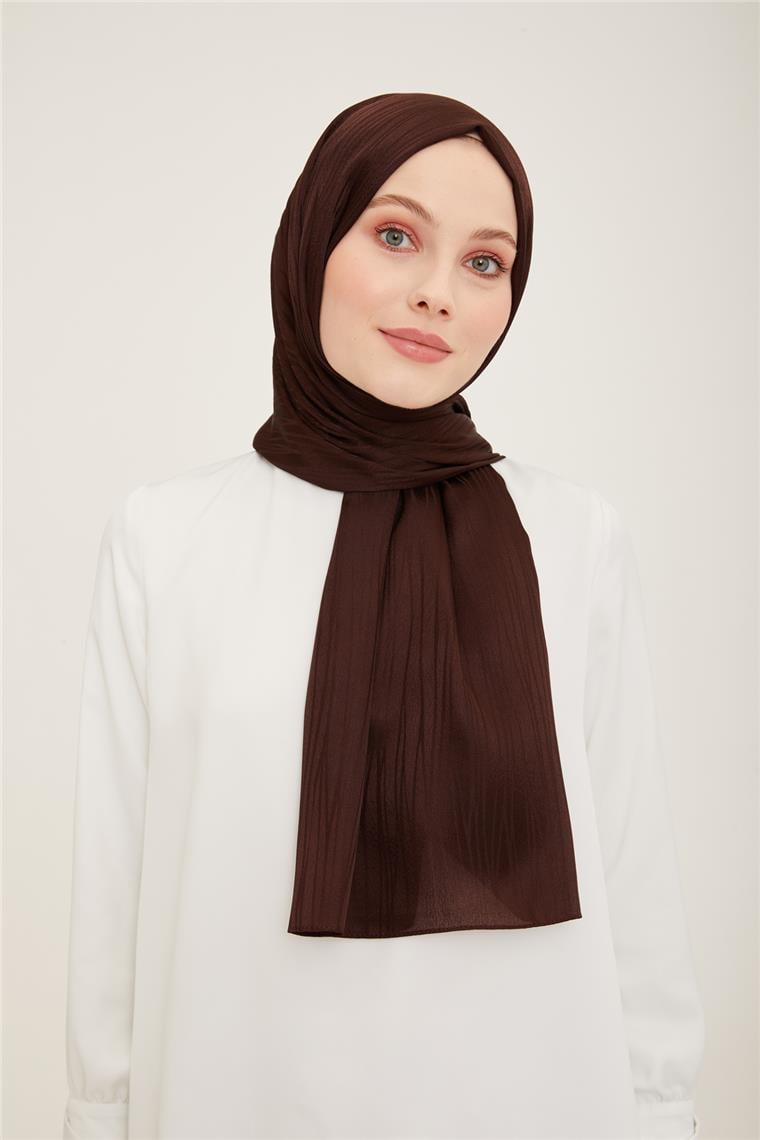Armine Jakar İpeksi Şal Kırçıl 3098-14 Kahverengi