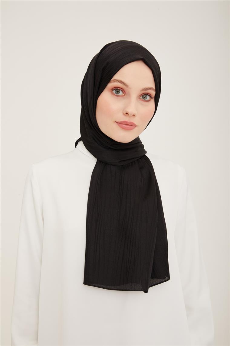 Armine Jakar İpeksi Şal Kırçıl 3098-9 Siyah