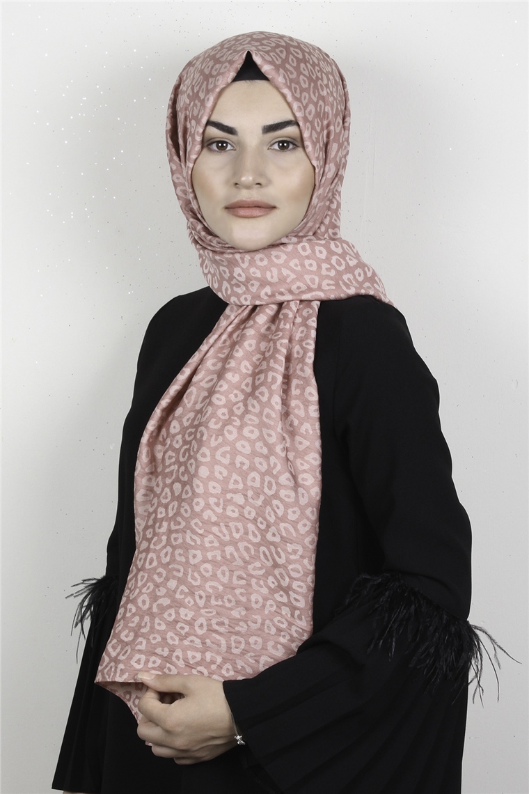 Armine Trend Lina Şal 1367-12 Leopar-Pudra