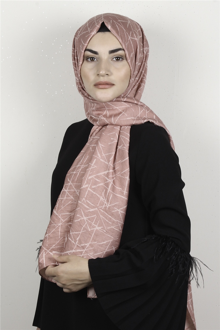 Armine Trend Lina Şal 1367-3 Geometrik-Pudra