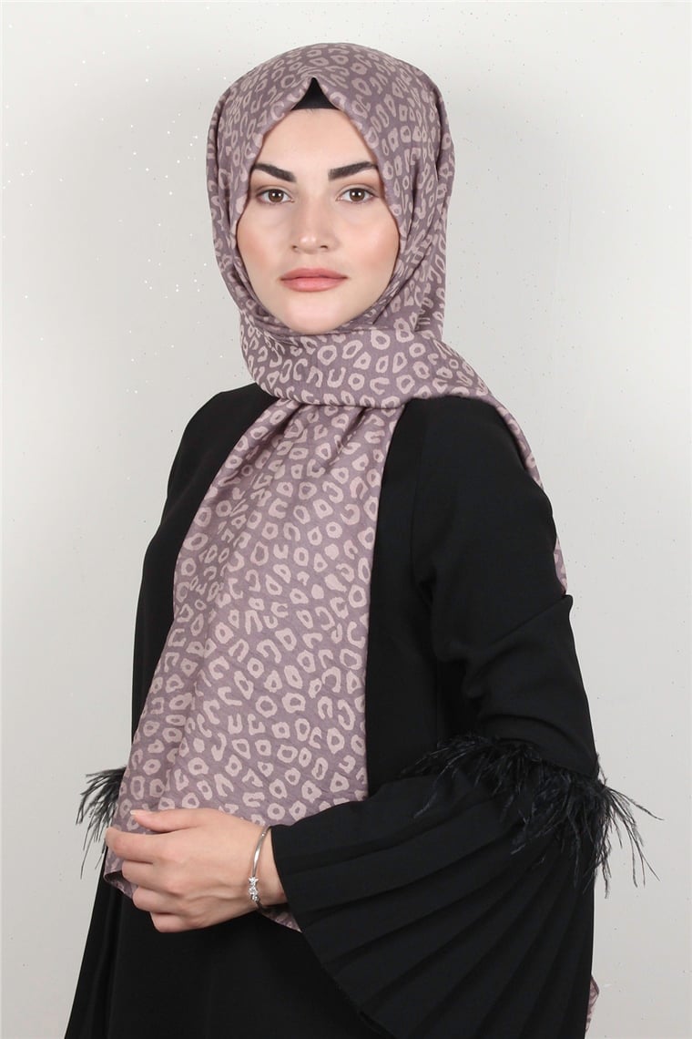 Armine Trend Lina Şal 1367-7 Leopar-Lila