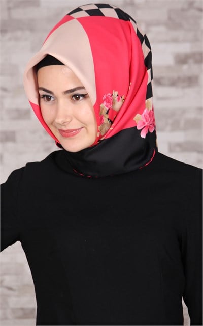 102-0033-01 U.S POLO ASSN EŞARP SİYAH-FUŞYA