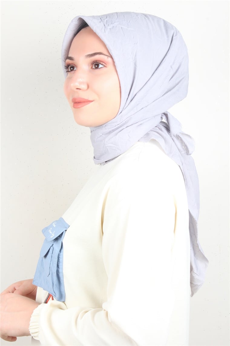 Bambu Kraşlı Eşarp 3081-1 Gri
