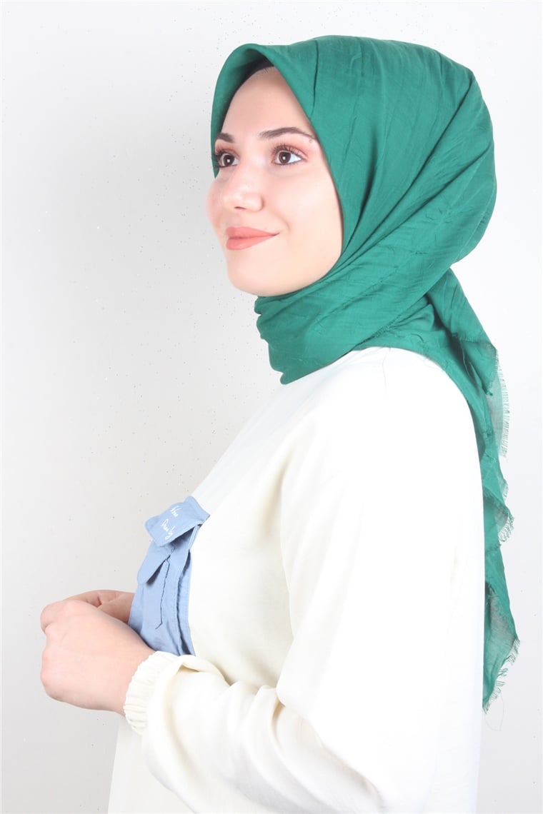 Bambu Kraşlı Eşarp 3081-11 Yeşil