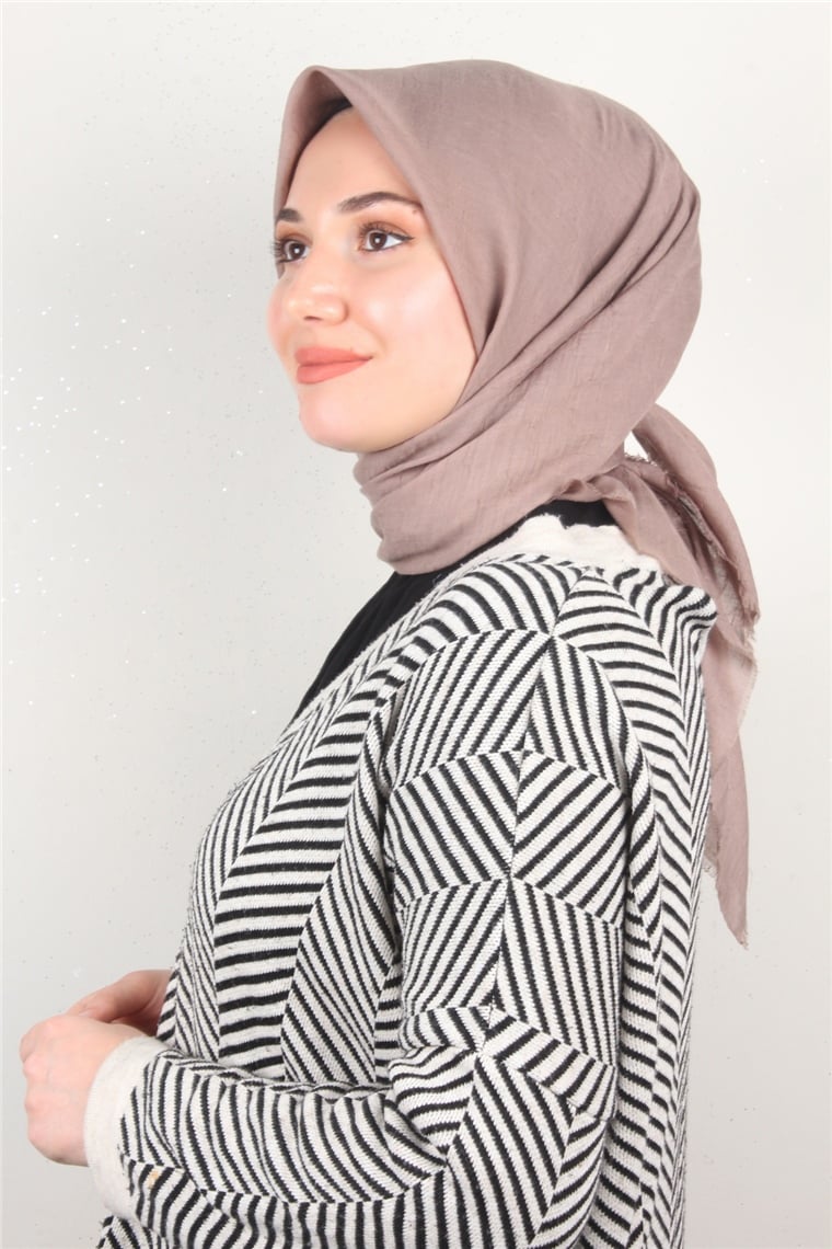 Bambu Kraşlı Eşarp 3081-27 Sütlü Kahve