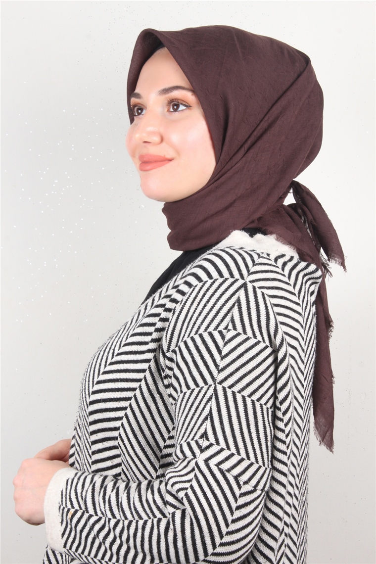 Bambu Kraşlı Eşarp 3081-28 Acı Kahve