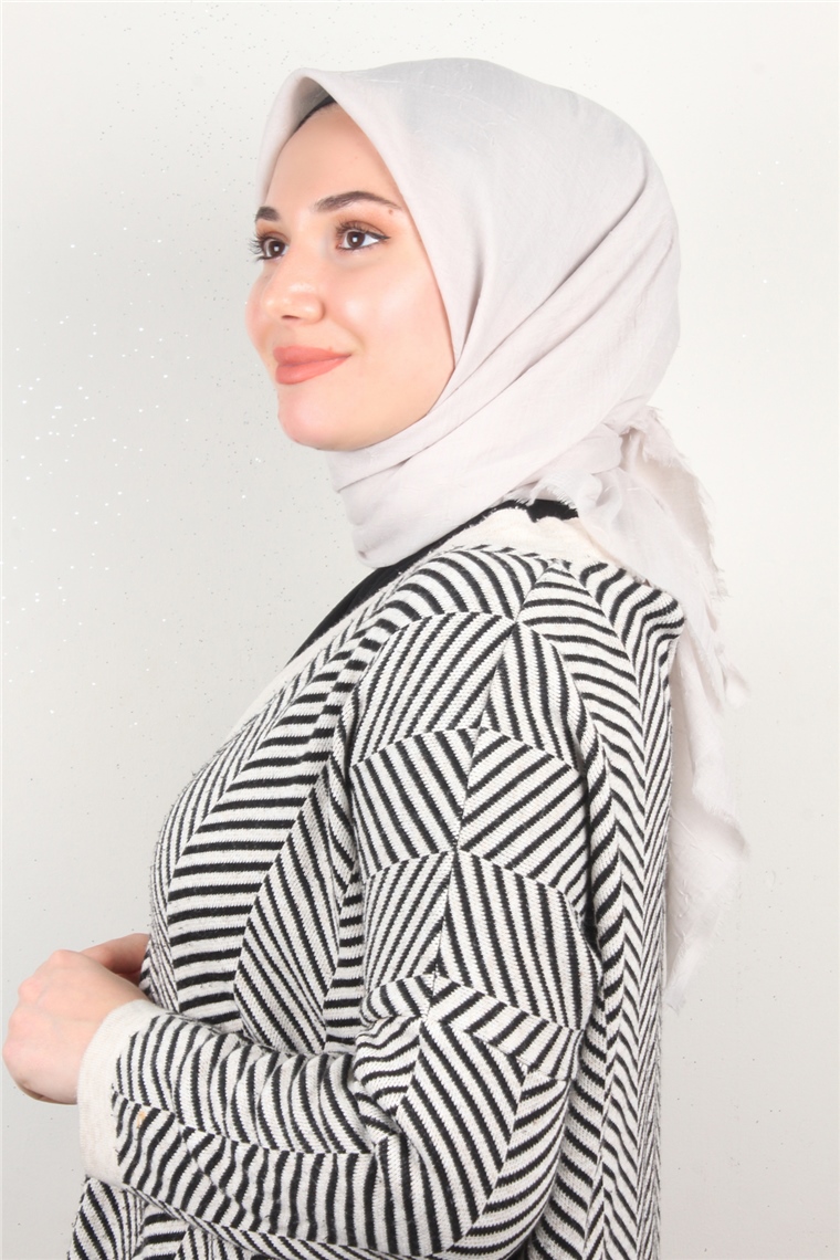 Bambu Kraşlı Eşarp 3081-37 Taş