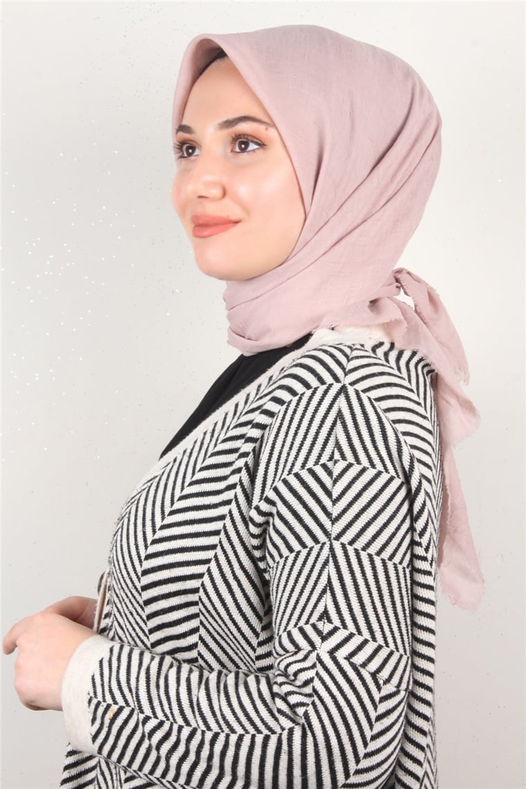 Bambu Kraşlı Eşarp 3081-40 Toz Pembe
