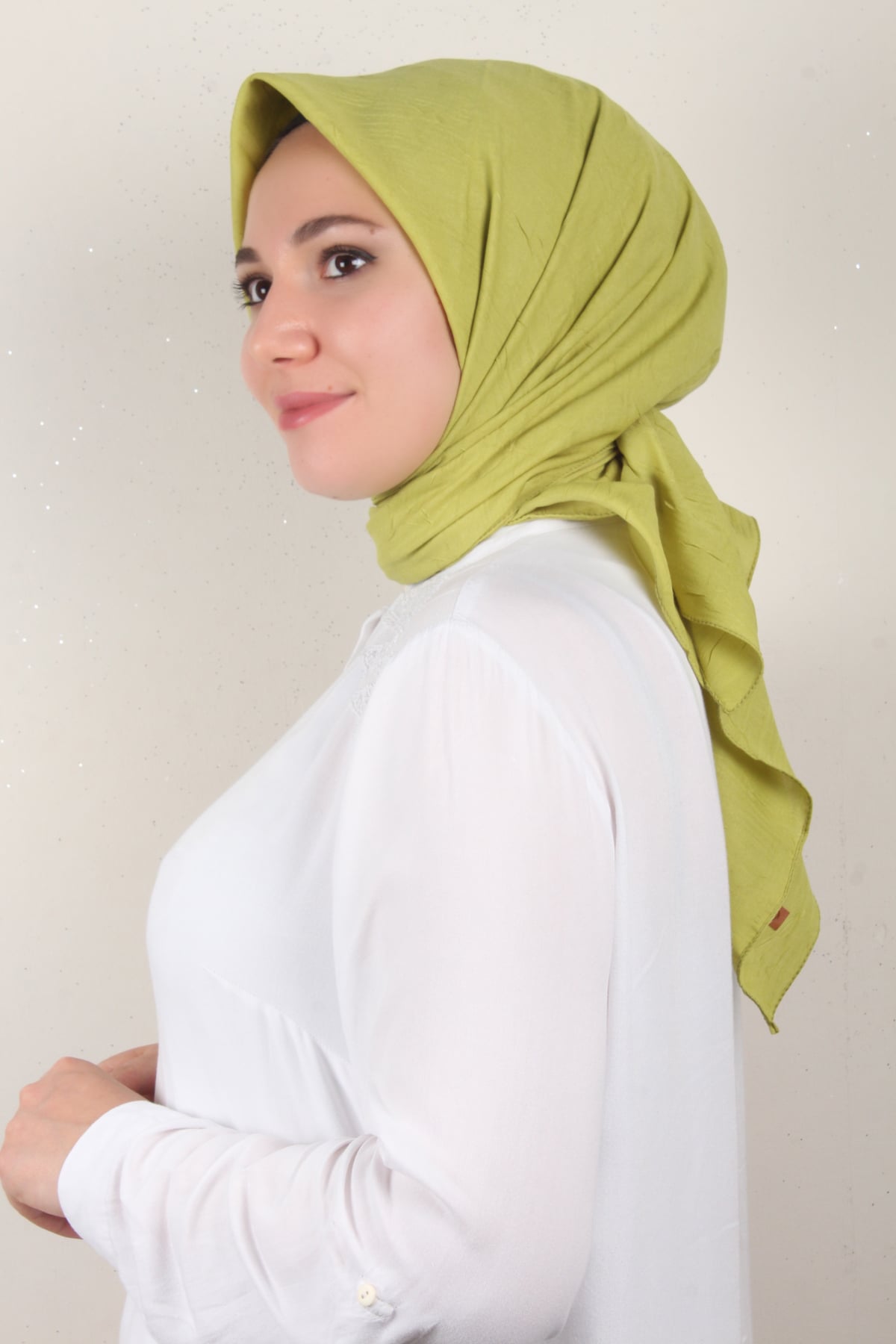 Bambu Kraşlı Eşarp 3081-50 Fıstık Yeşili