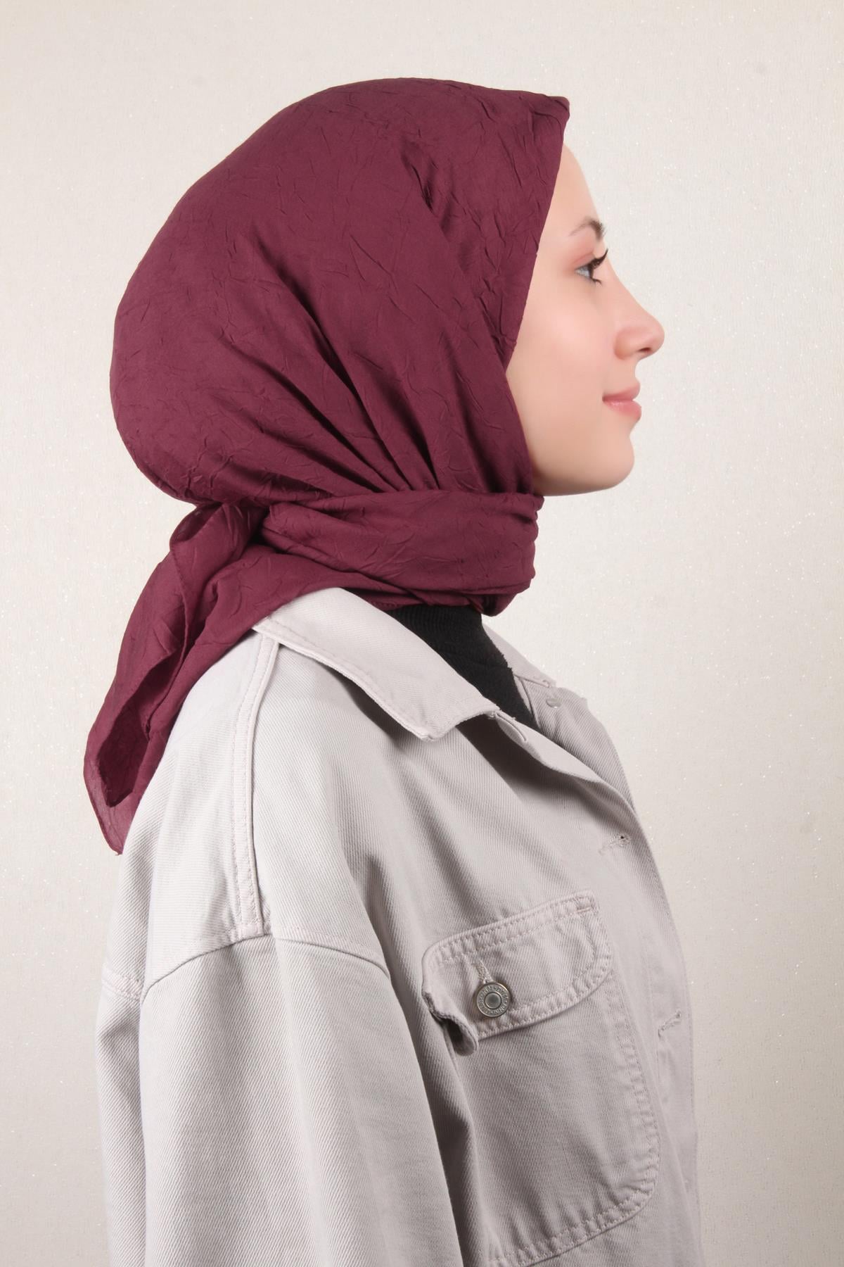 Bambu Kraşlı Eşarp 3081-57 Bordo