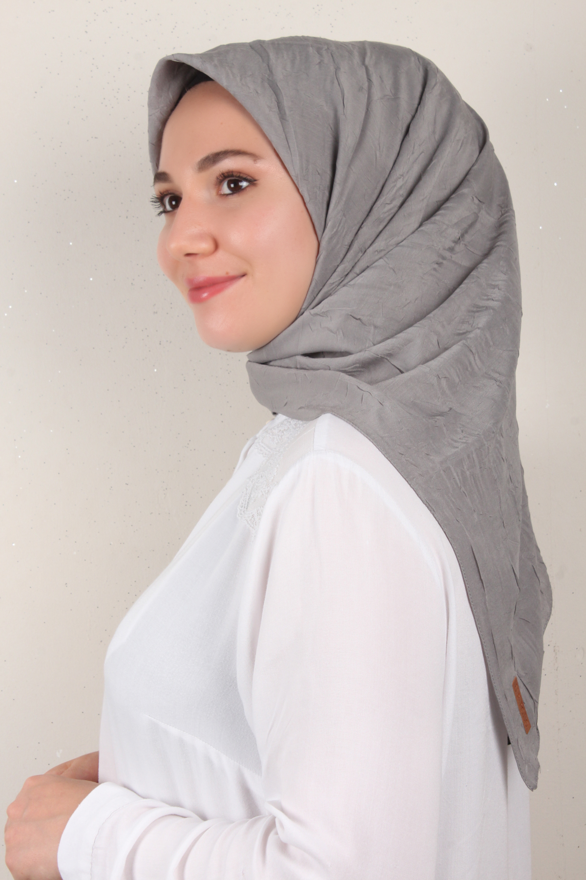 Bambu Kraşlı Eşarp 3081-59 Gri