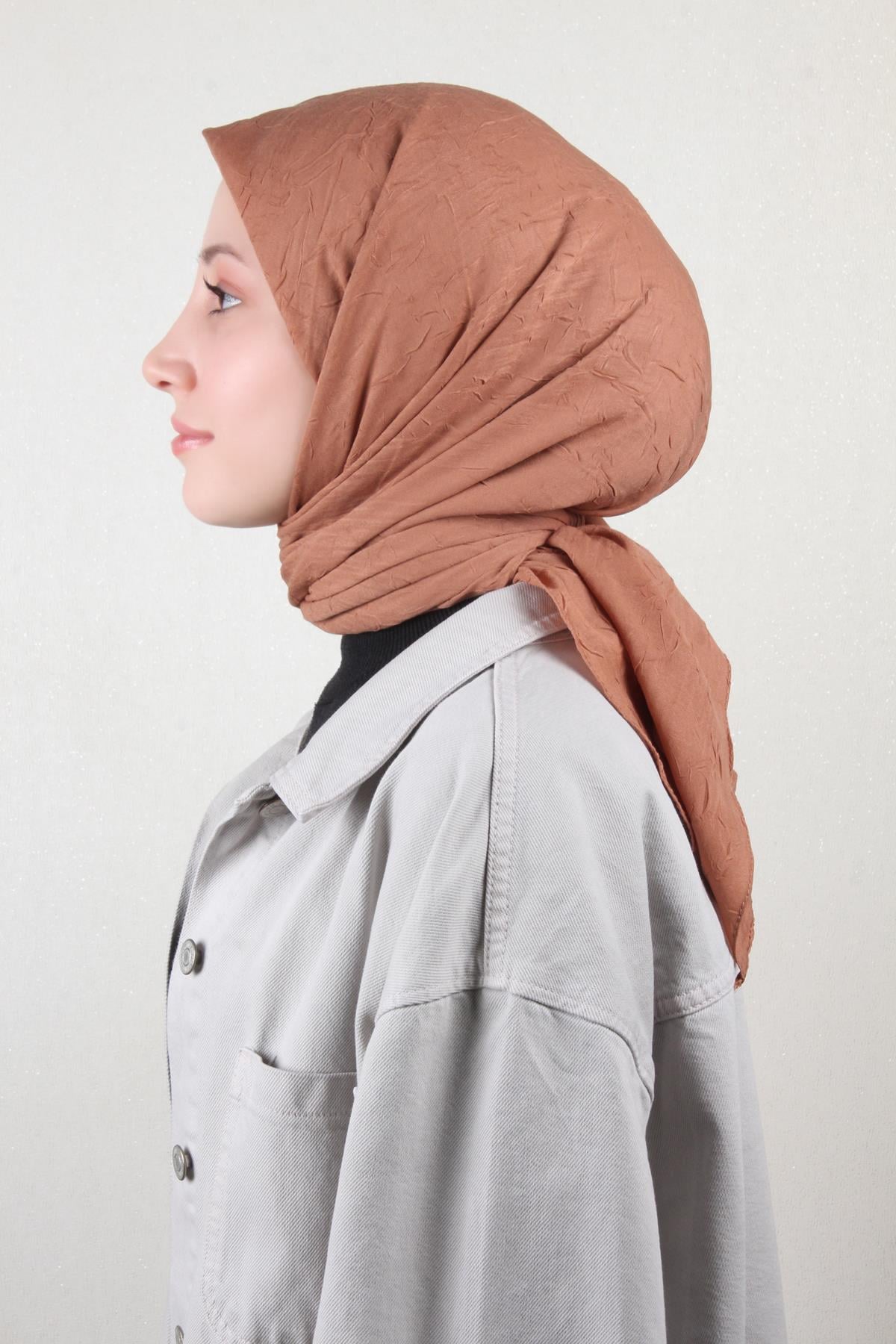 Bambu Kraşlı Eşarp 3081-63 Şeftali