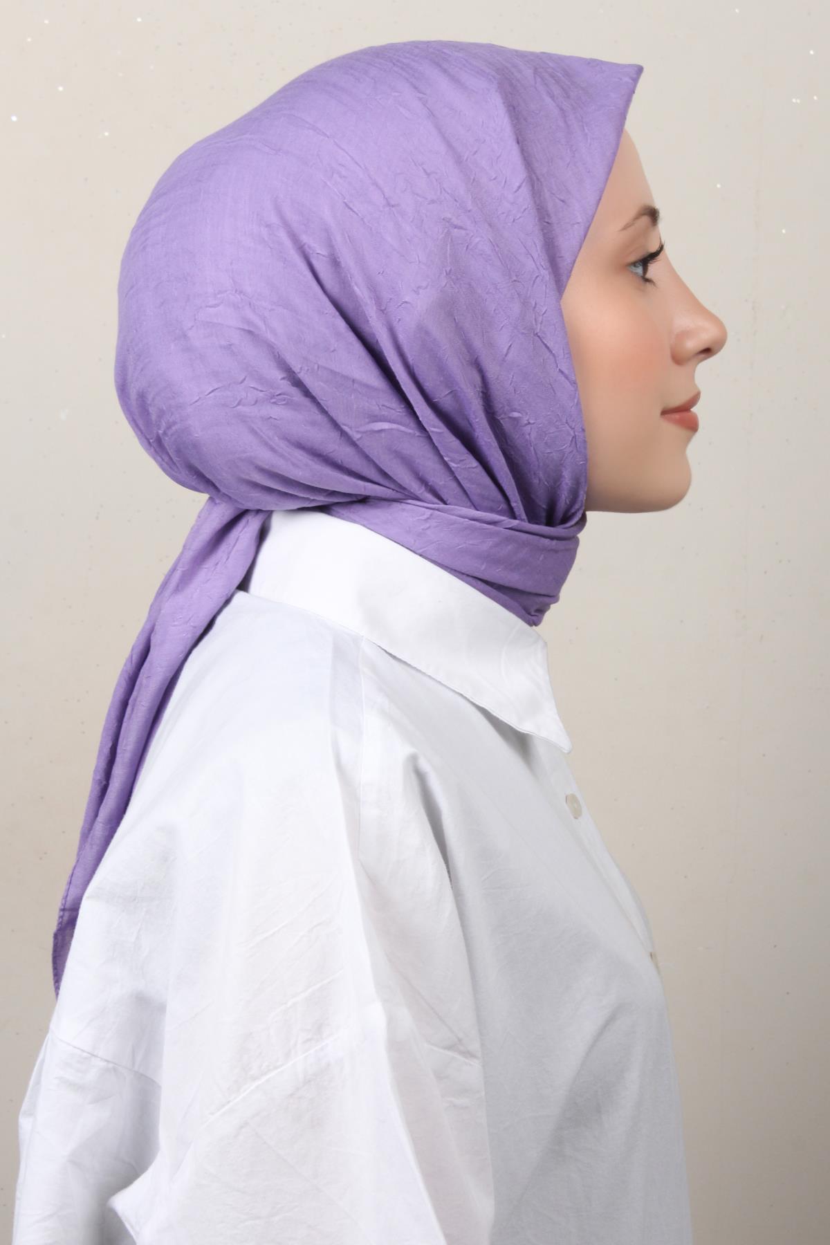 Bambu Kraşlı Eşarp 3081-90 Leylak 