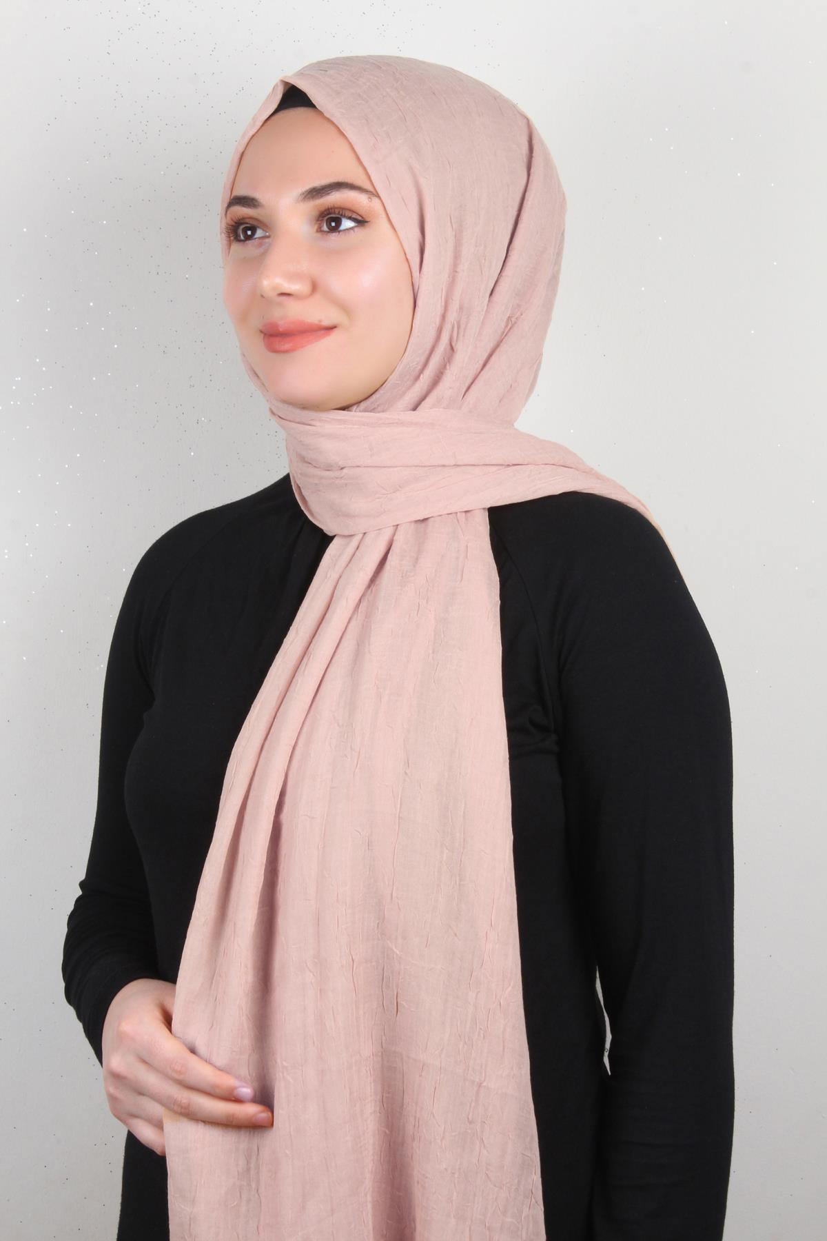 Bambu Kraşlı Şal 2724-100 Koyu Bej