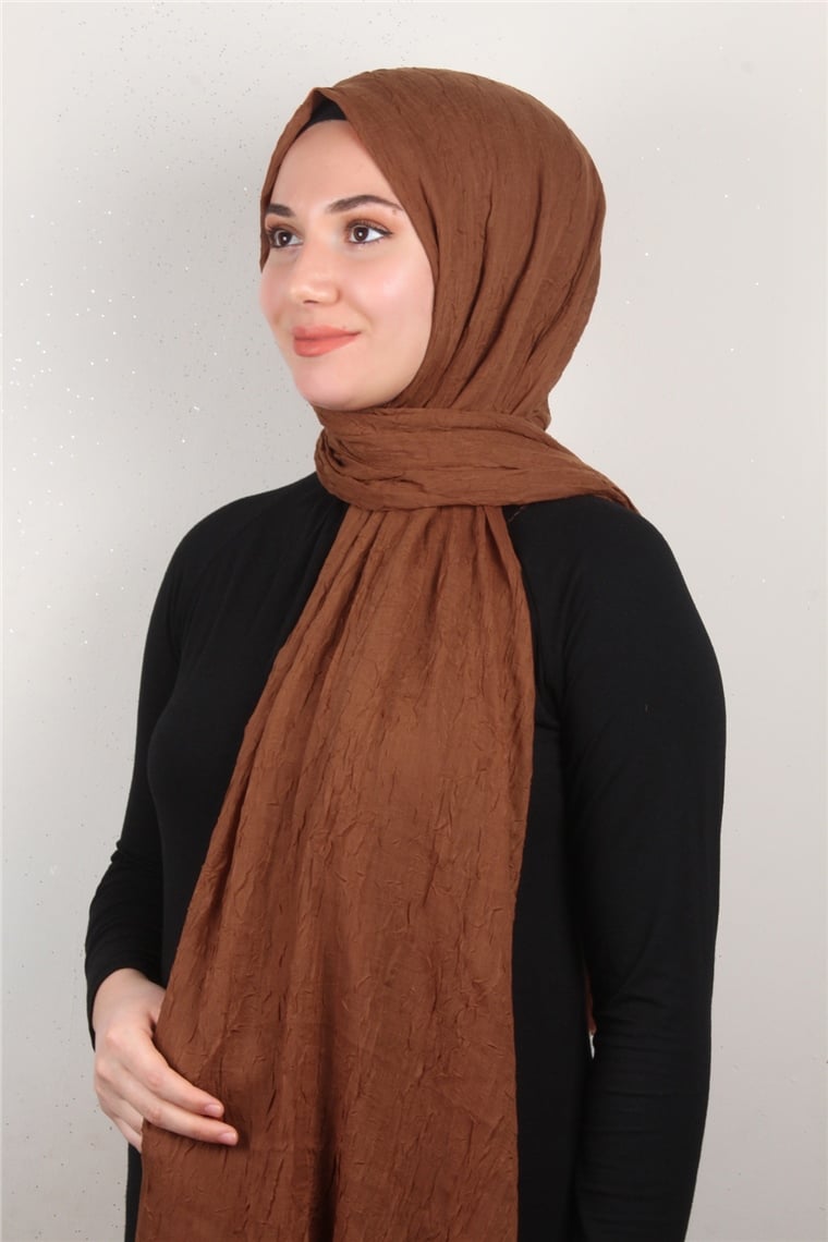 Bambu Kraşlı Şal 2724-101 Kiremit