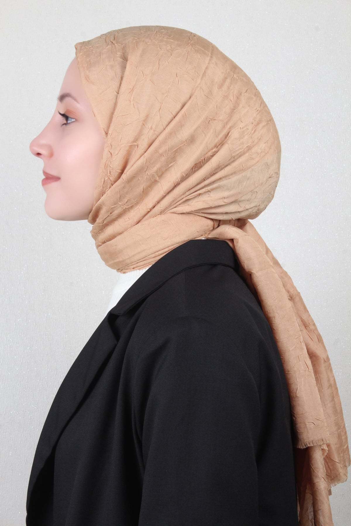 Bambu Kraşlı Şal 2724-102 Karamel