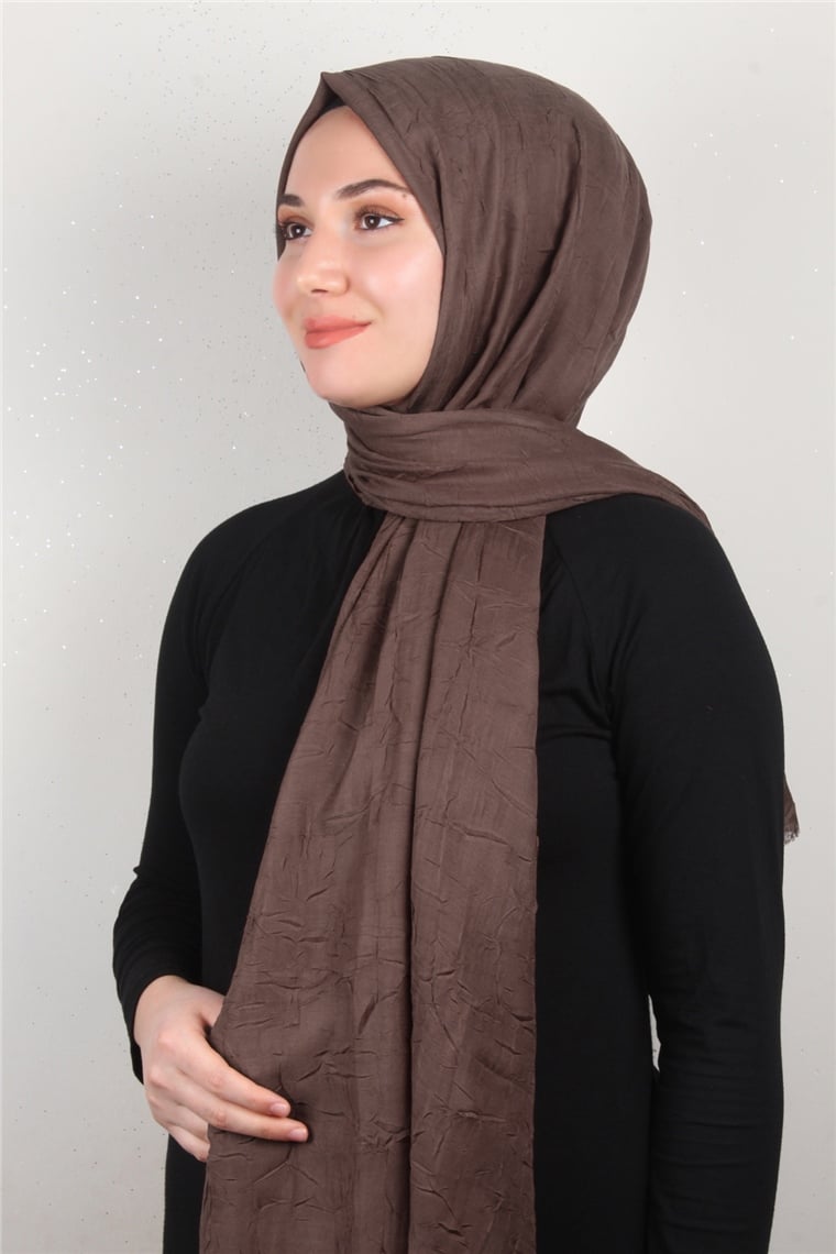 Bambu Kraşlı Şal 2724-103 Kakao