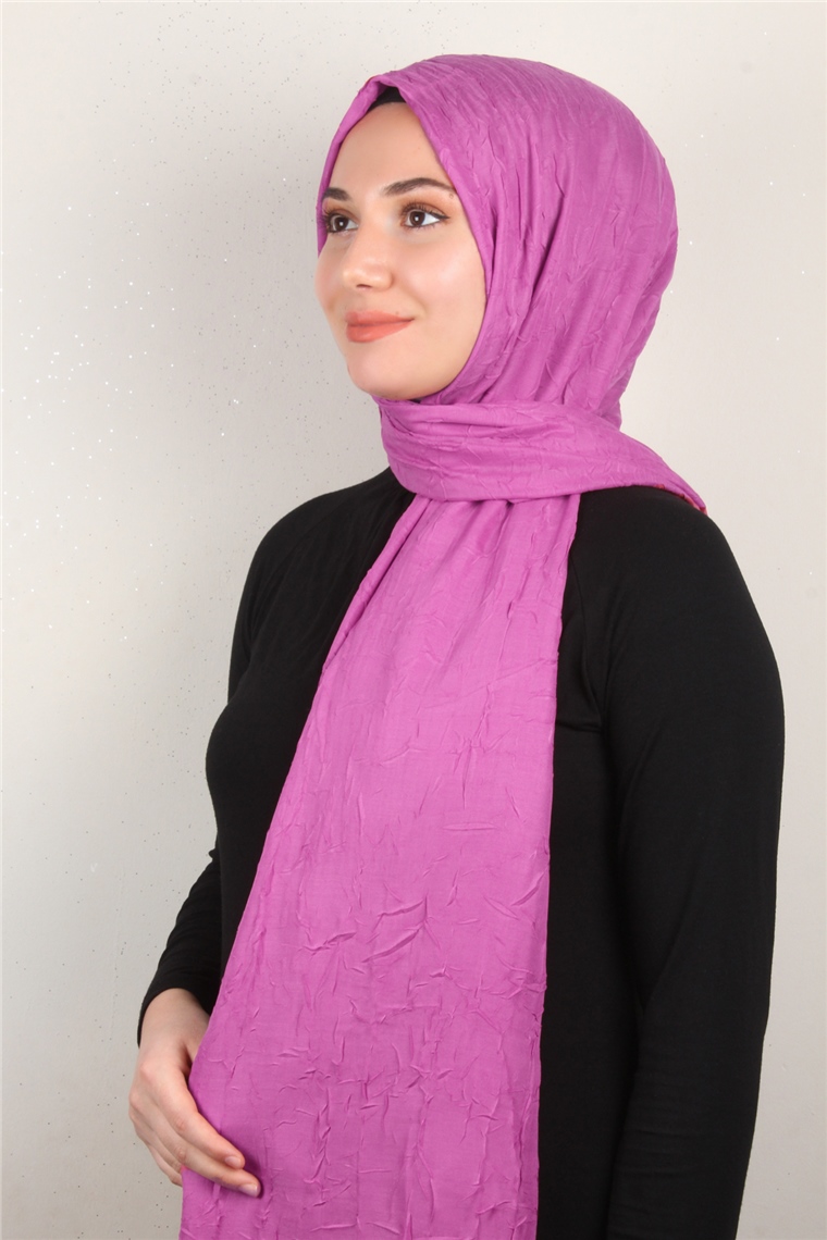 Bambu Kraşlı Şal 2724-104  Şeker Pembe