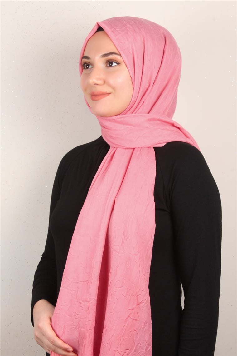 Bambu Kraşlı Şal 2724-105 Pastel Pembe