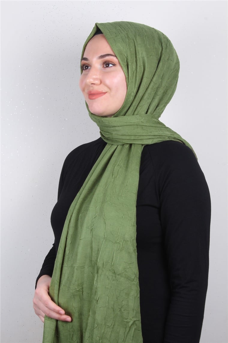 Bambu Kraşlı Şal 2724-107 Haki