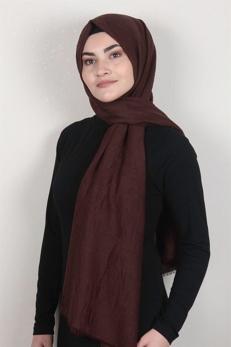 Bambu Kraşlı Şal 2724-11 Taba