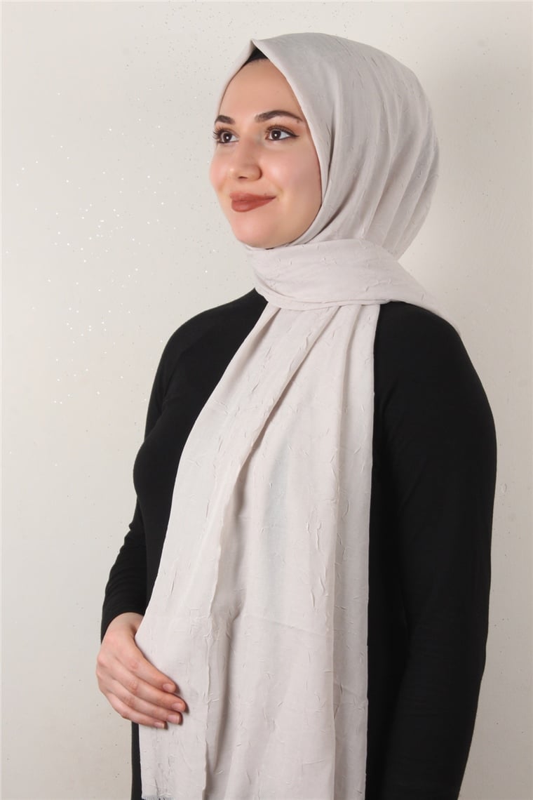 Bambu Kraşlı Şal 2724-113 Taş