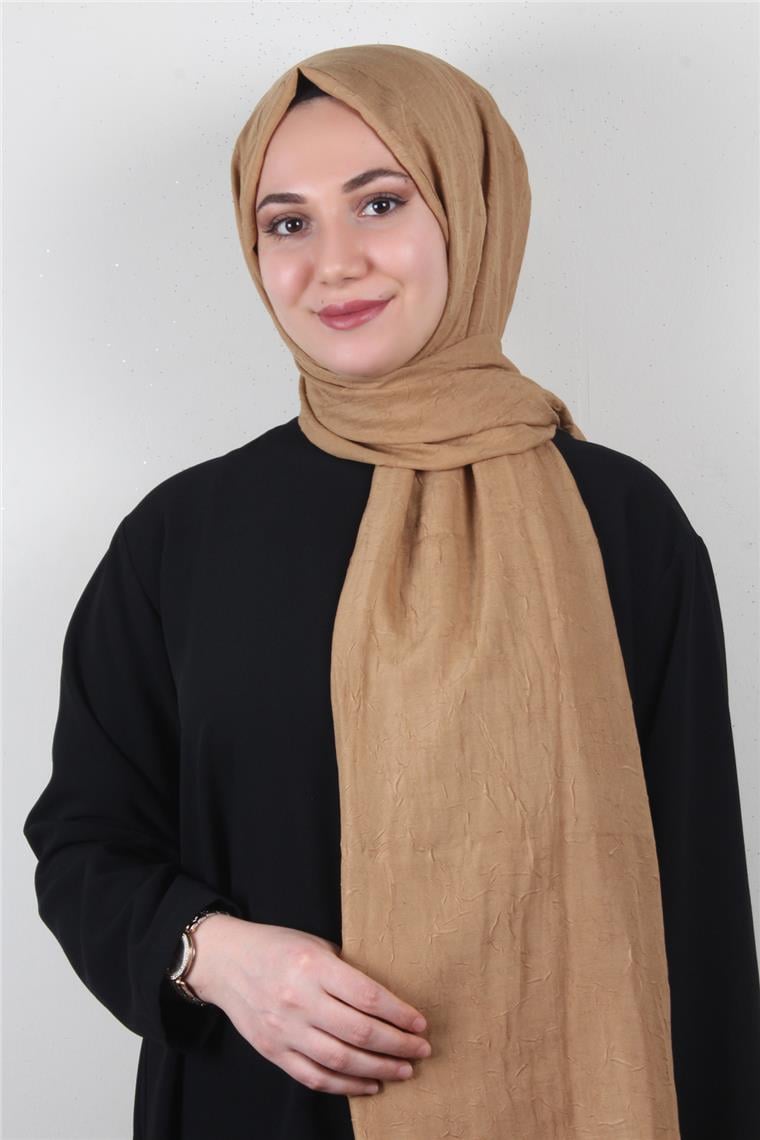 Bambu Kraşlı Şal 2724-117 Bal Köpüğü