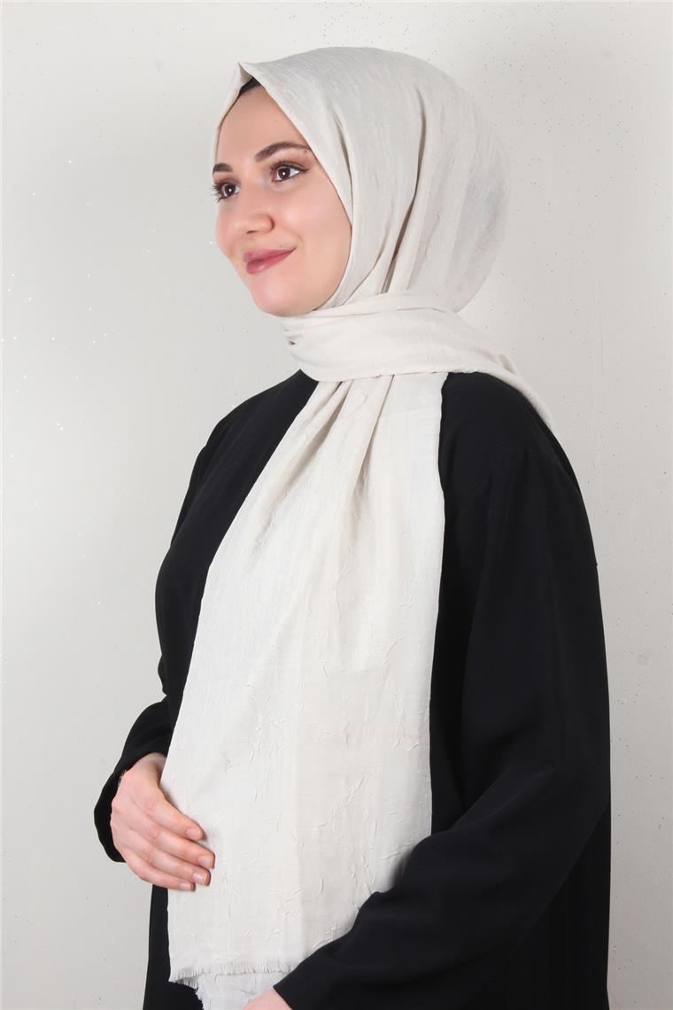 Bambu Kraşlı Şal 2724-120 Kemik